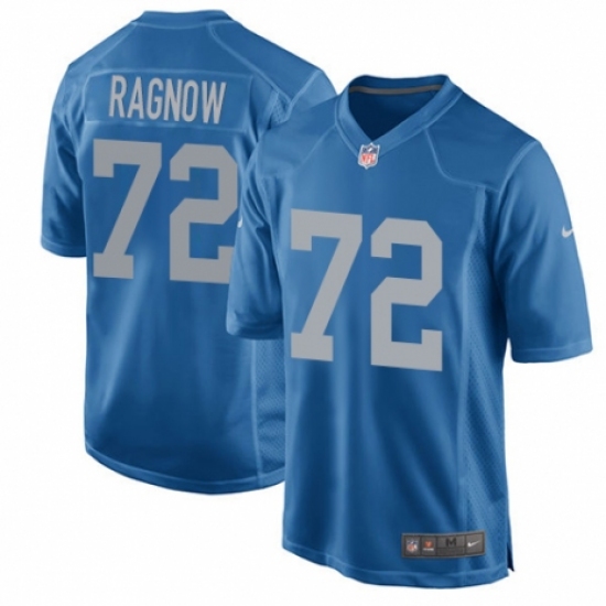 Men's Nike Detroit Lions 72 Frank Ragnow Game Blue Alternate NFL Jersey