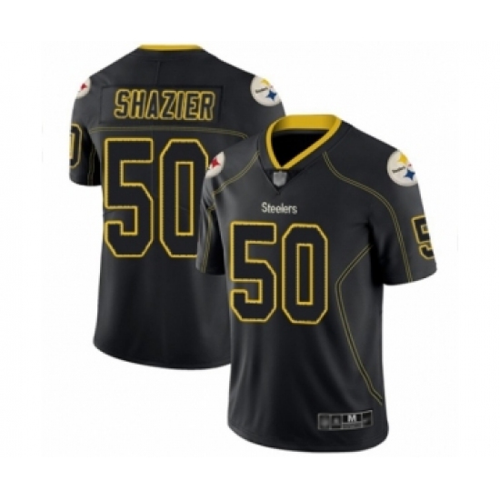 Men's Pittsburgh Steelers 50 Ryan Shazier Limited Lights Out Black Rush Football Jersey