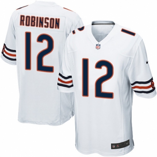 Men's Nike Chicago Bears 12 Allen Robinson Game White NFL Jersey