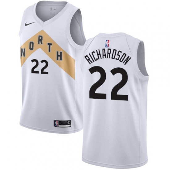 Men's Nike Toronto Raptors 22 Malachi Richardson Swingman White NBA Jersey - City Edition