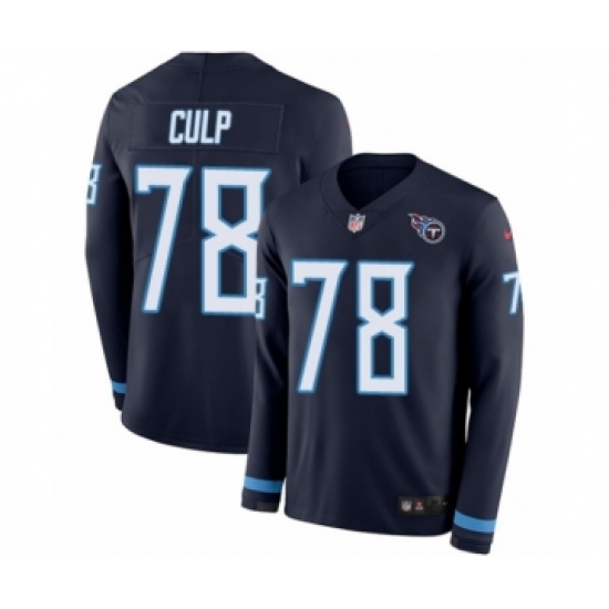 Men's Nike Tennessee Titans 78 Curley Culp Limited Navy Blue Therma Long Sleeve NFL Jersey