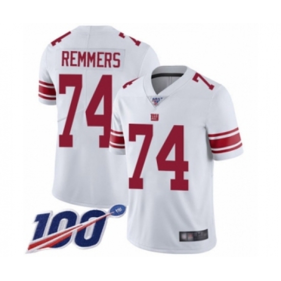 Youth New York Giants 74 Mike Remmers White Vapor Untouchable Limited Player 100th Season Football Jersey