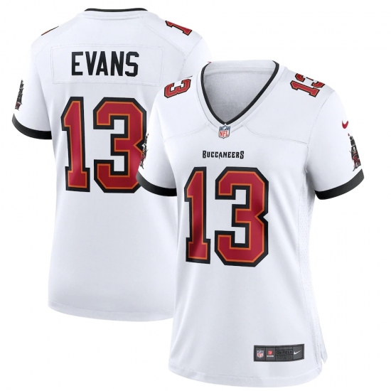 Women's Tampa Bay Buccaneers 13 Mike Evans Nike White Game Player Jersey.webp