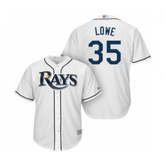 Youth Tampa Bay Rays 35 Nate Lowe Authentic White Home Cool Base Baseball Player Jersey