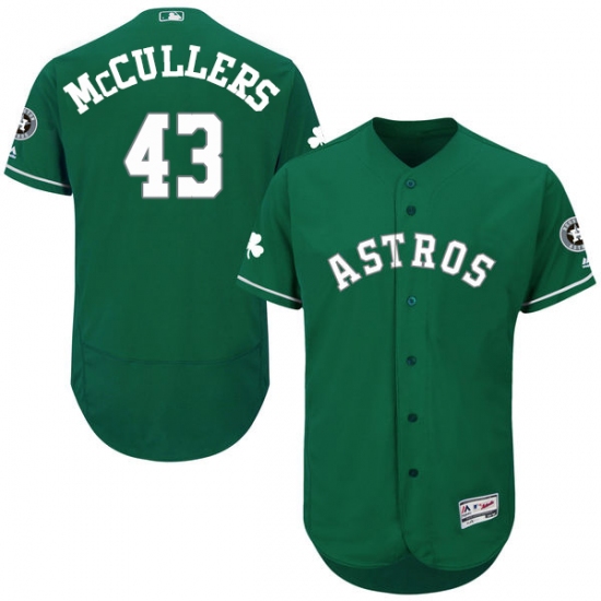 Men's Majestic Houston Astros 43 Lance McCullers Green Celtic Flexbase Authentic Collection MLB Jersey