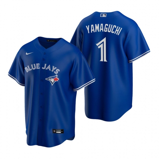 Men's Nike Toronto Blue Jays 1 Shun Yamaguchi Royal Alternate Stitched Baseball Jersey