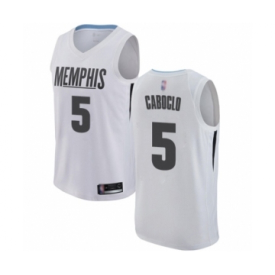 Youth Memphis Grizzlies 5 Bruno Caboclo Swingman White Basketball Jersey - City Edition