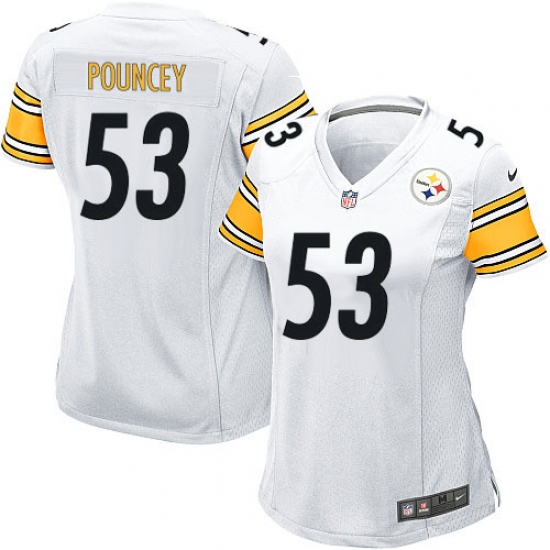 Women's Nike Pittsburgh Steelers 53 Maurkice Pouncey Game White NFL Jersey