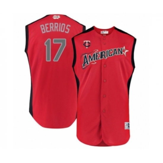 Men's Minnesota Twins 17 Jose Berrios Authentic Red American League 2019 Baseball All-Star Jersey