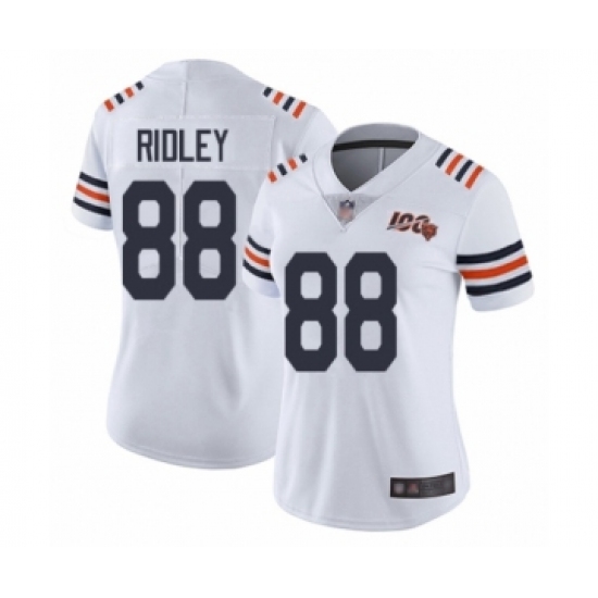 Women's Chicago Bears 88 Riley Ridley White 100th Season Limited Football Jersey