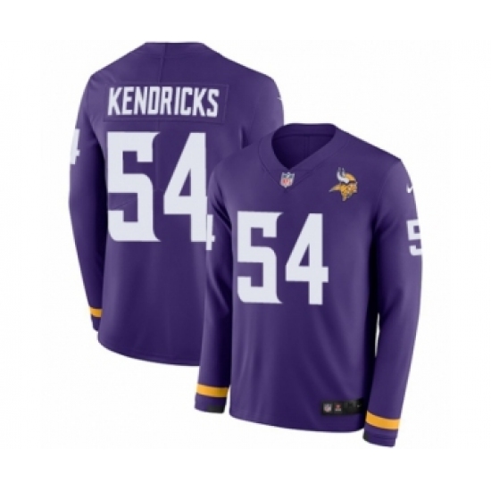 Men's Nike Minnesota Vikings 54 Eric Kendricks Limited Purple Therma Long Sleeve NFL Jersey