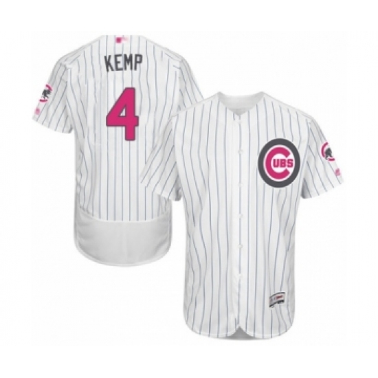 Men's Chicago Cubs 4 Tony Kemp Authentic White 2016 Mother's Day Fashion Flex Base Baseball Player Jersey