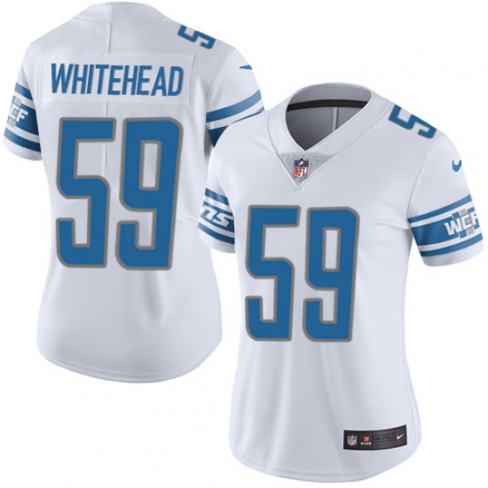 Women's Nike Detroit Lions 59 Tahir Whitehead Limited White Vapor Untouchable NFL Jersey