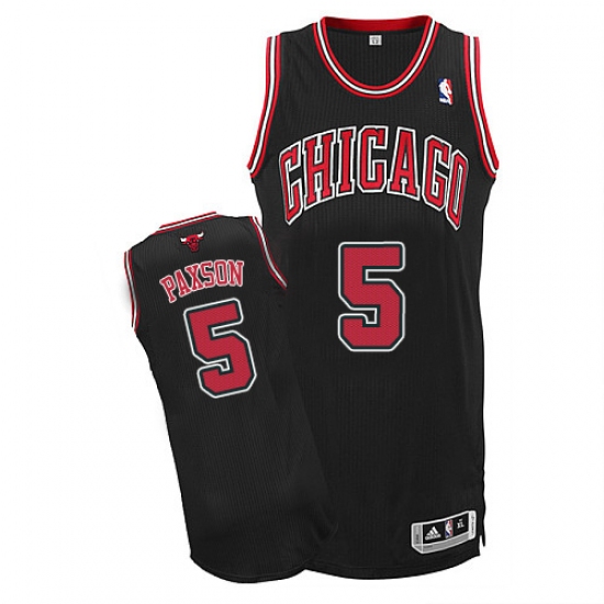 Men's Adidas Chicago Bulls 5 John Paxson Authentic Black Alternate NBA Jersey