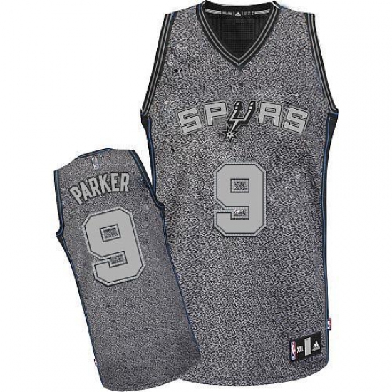 Men's Adidas San Antonio Spurs 9 Tony Parker Authentic Grey Static Fashion NBA Jersey