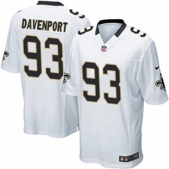 Men's Nike New Orleans Saints 93 Marcus Davenport Game White NFL Jersey