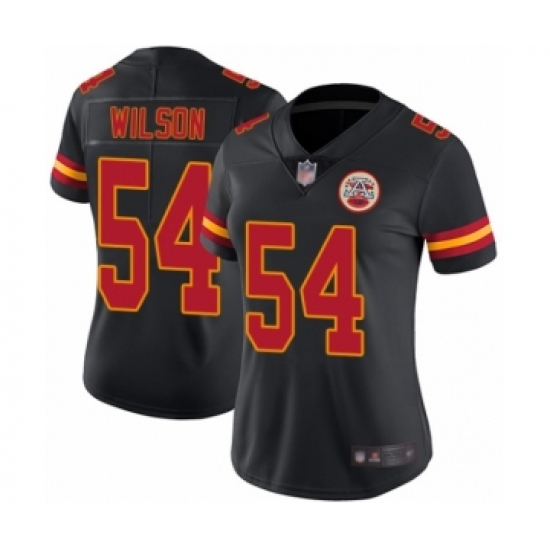 Women's Kansas City Chiefs 54 Damien Wilson Limited Black Rush Vapor Untouchable Football Jersey