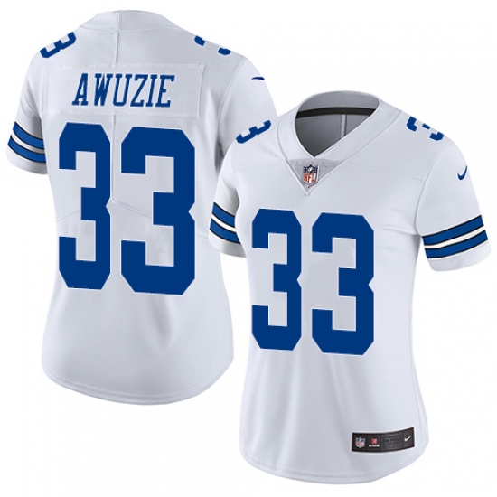 Women's Nike Dallas Cowboys 33 Chidobe Awuzie White Vapor Untouchable Limited Player NFL Jersey