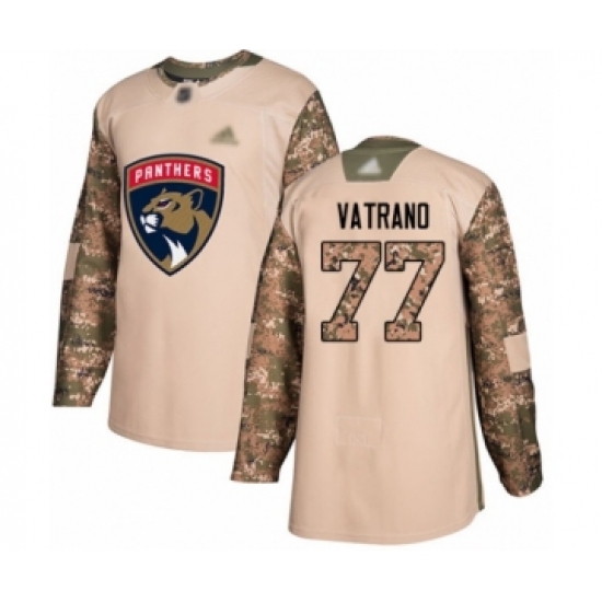 Youth Florida Panthers 77 Frank Vatrano Authentic Camo Veterans Day Practice Hockey Jersey