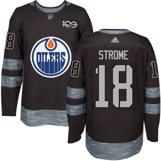 Men's Adidas Edmonton Oilers 18 Ryan Strome Authentic Black 1917-2017 100th Anniversary NHL Jersey