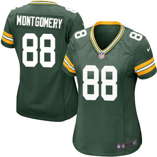 Women's Nike Green Bay Packers 88 Ty Montgomery Game Green Team Color NFL Jersey