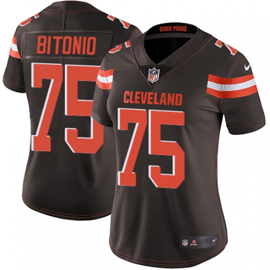 Women's Nike Cleveland Browns 75 Joel Bitonio Brown Team Color Vapor Untouchable Limited Player NFL Jersey