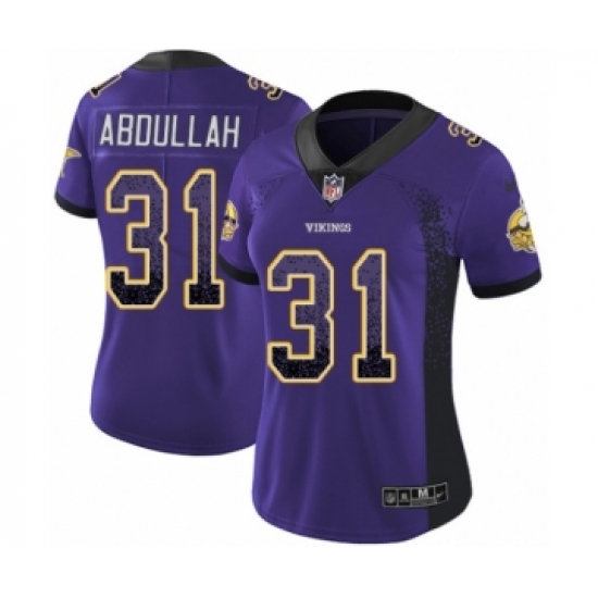 Women's Nike Minnesota Vikings 31 Ameer Abdullah Limited Purple Rush Drift Fashion NFL Jersey