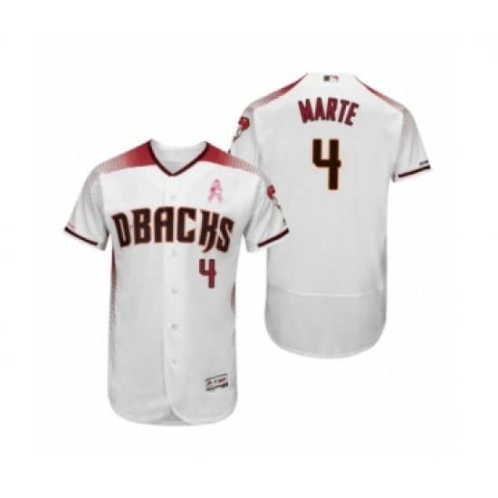 Men's Ketel Marte Arizona Diamondbacks 4 White Crimson 2019 Mothers Day Flex Base Authentic Jersey