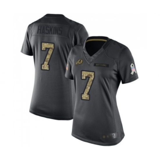 Women's Washington Redskins 7 Dwayne Haskins Limited Black 2016 Salute to Service Football Jersey