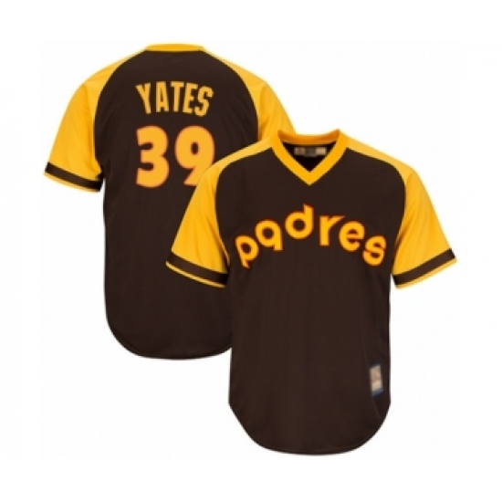 Men's San Diego Padres 39 Kirby Yates Replica Brown Alternate Cooperstown Cool Base Baseball Jersey