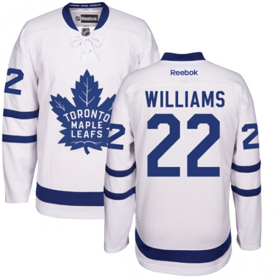 Men's Reebok Toronto Maple Leafs 22 Tiger Williams Authentic White Away NHL Jersey