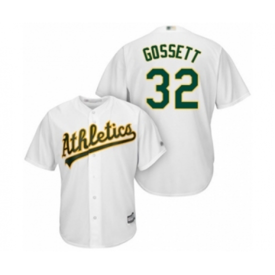 Youth Oakland Athletics 32 Daniel Gossett Authentic White Home Cool Base Baseball Player Jersey