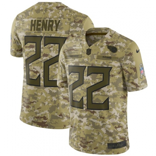 Men's Nike Tennessee Titans 22 Derrick Henry Limited Camo 2018 Salute to Service NFL Jersey