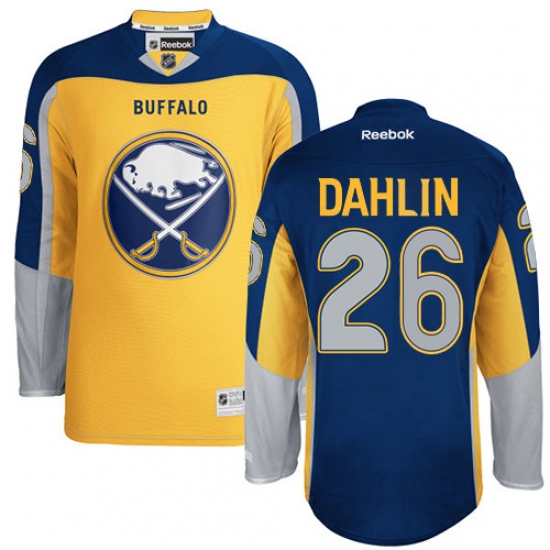 Women's Reebok Buffalo Sabres 26 Rasmus Dahlin Authentic Gold Third NHL Jersey