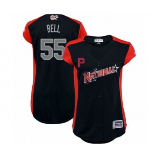 Women's Pittsburgh Pirates 55 Josh Bell Authentic Navy Blue National League 2019 Baseball All-Star Jersey