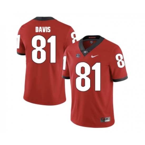 Georgia Bulldogs 81 Reggie Davis Red College Football Jersey