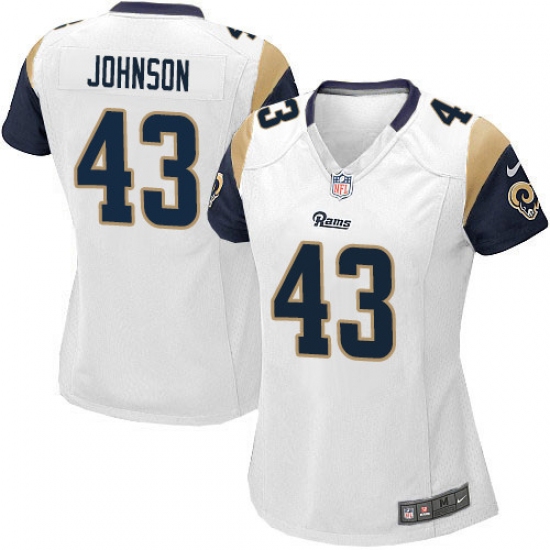 Women's Nike Los Angeles Rams 43 John Johnson Game White NFL Jersey