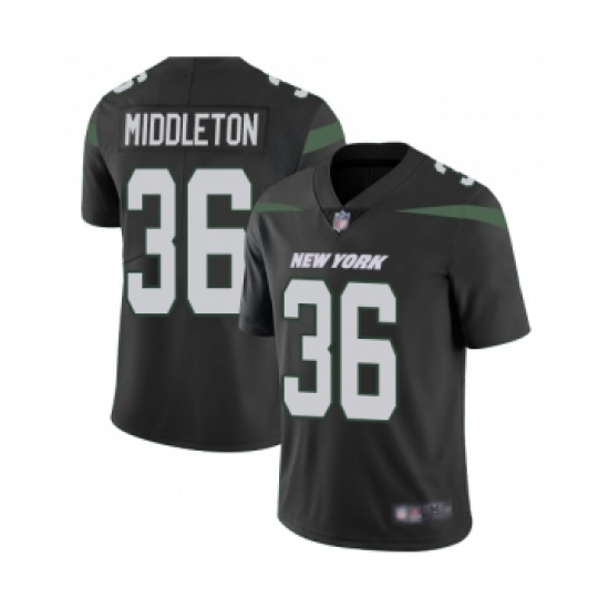 Youth New York Jets 36 Doug Middleton Black Alternate Vapor Untouchable Limited Player Football Jersey