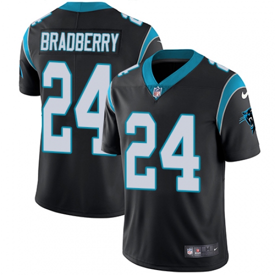 Men's Nike Carolina Panthers 24 James Bradberry Black Team Color Vapor Untouchable Limited Player NFL Jersey