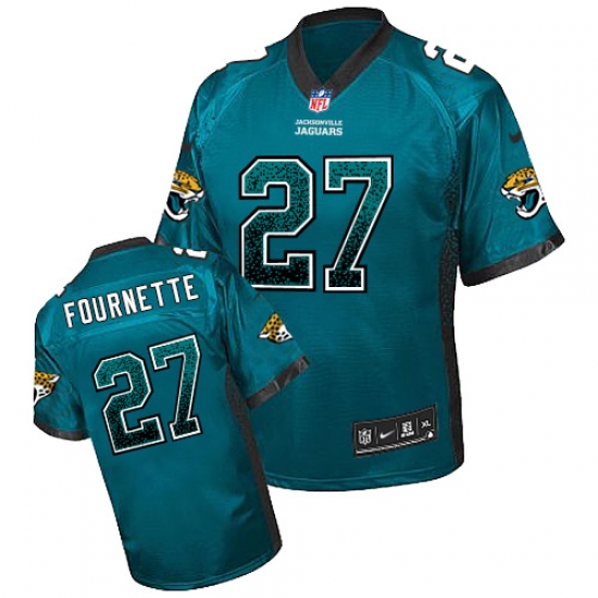 Men's Nike Jacksonville Jaguars 27 Leonard Fournette Elite Teal Green Drift Fashion NFL Jersey