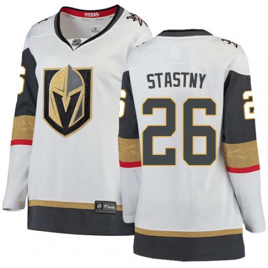 Women's Vegas Golden Knights 26 Paul Stastny Authentic White Away Fanatics Branded Breakaway NHL Jersey