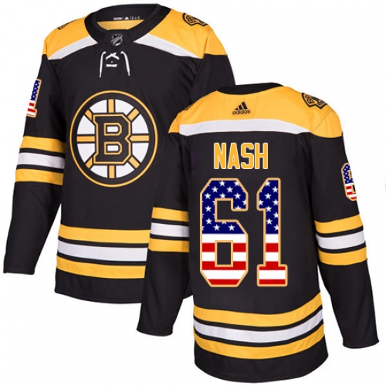 Youth Adidas Boston Bruins 61 Rick Nash Authentic Black USA Flag Fashion NHL Jersey