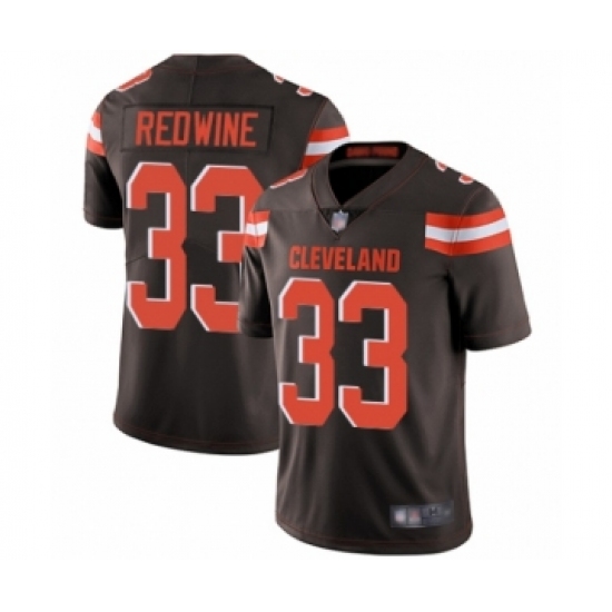 Men's Cleveland Browns 33 Sheldrick Redwine Brown Team Color Vapor Untouchable Limited Player Football Jersey