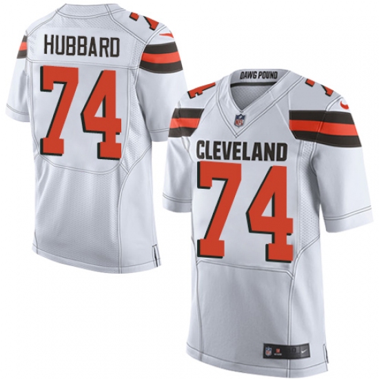 Men's Nike Cleveland Browns 74 Chris Hubbard Elite White NFL Jersey