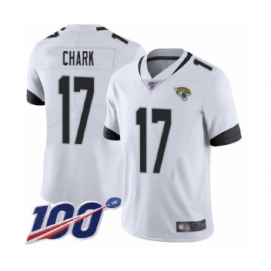 Men's Jacksonville Jaguars 17 DJ Chark White Vapor Untouchable Limited Player 100th Season Football Jersey