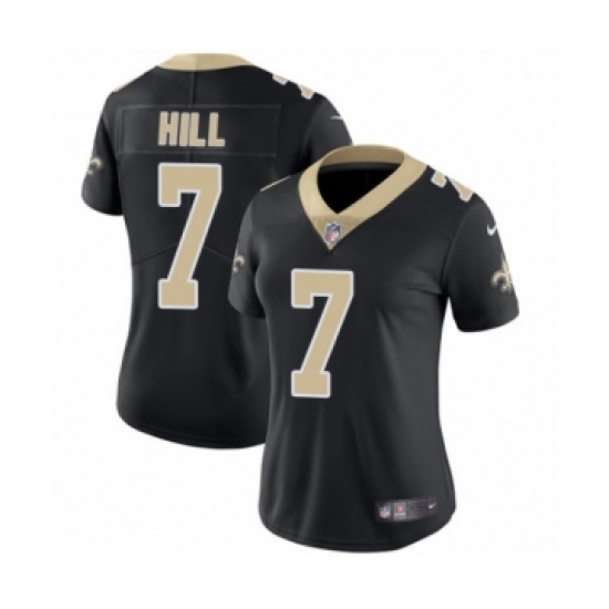 Women's Nike New Orleans Saints 7 Taysom Hill Black Team Color Vapor Untouchable Limited Player NFL Jersey