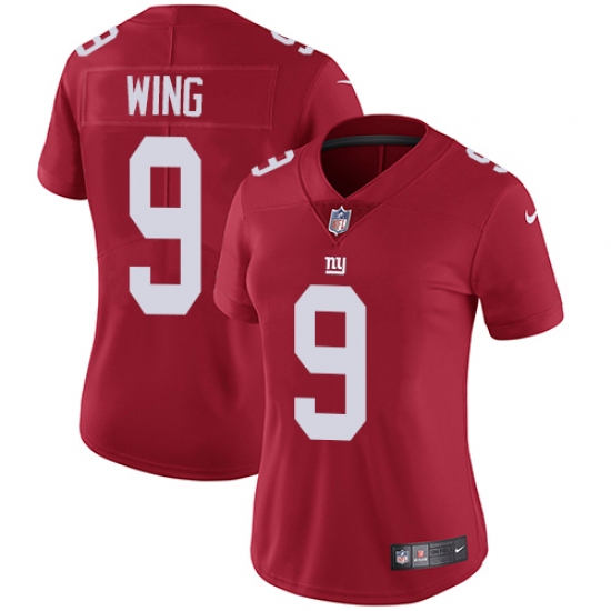 Women's Nike New York Giants 9 Brad Wing Red Alternate Vapor Untouchable Limited Player NFL Jersey