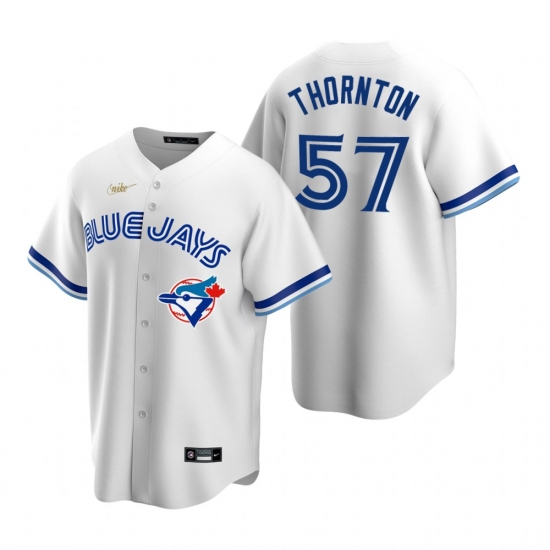 Men's Nike Toronto Blue Jays 57 Trent Thornton White Cooperstown Collection Home Stitched Baseball Jersey