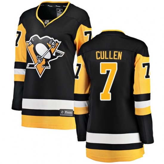 Women's Pittsburgh Penguins 7 Matt Cullen Authentic Black Home Fanatics Branded Breakaway NHL Jersey