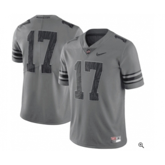 Ohio State Buckeyes 17 Gray College Football Jersey